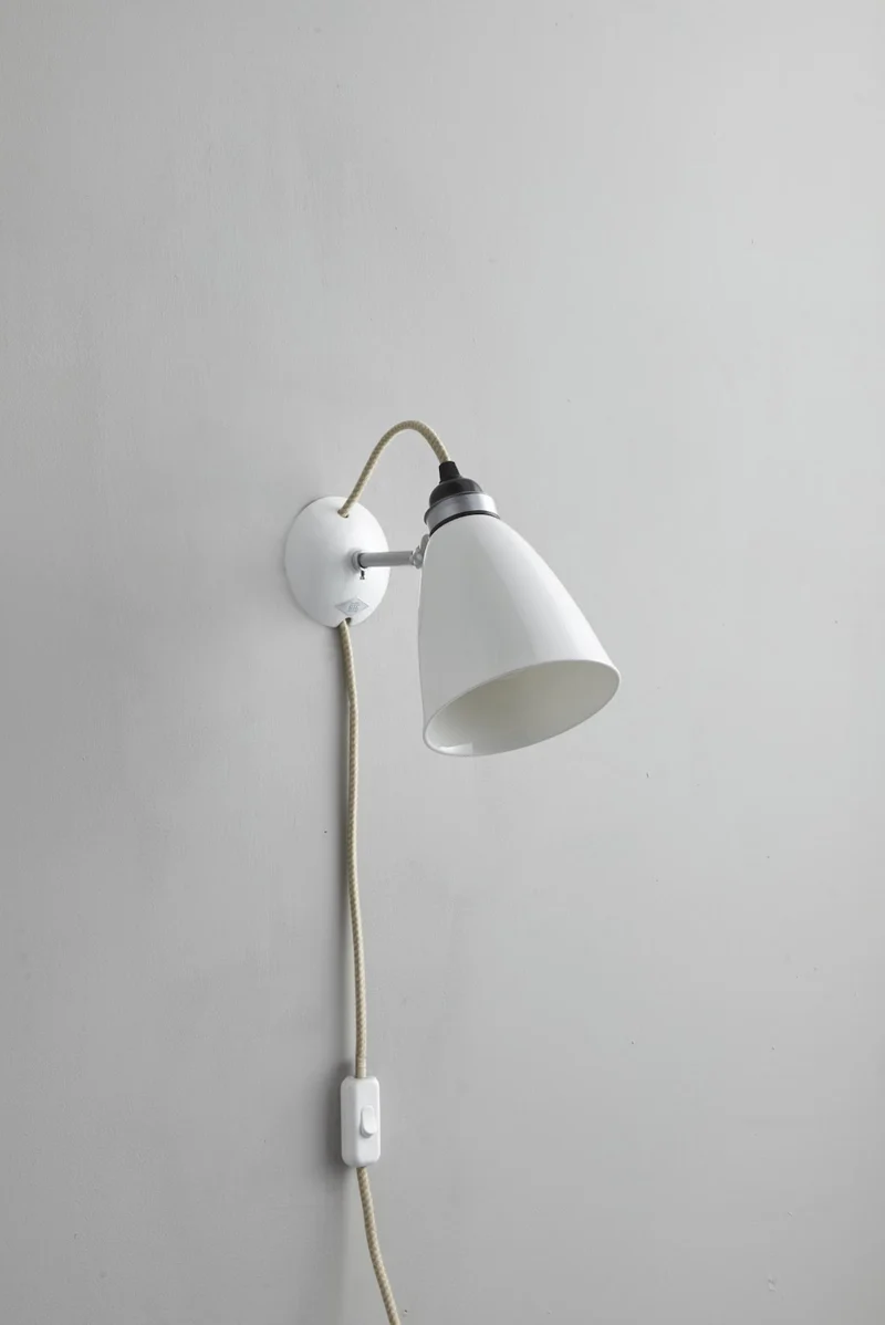 Hector Medium Dome Wall Light Plug, switch & cable