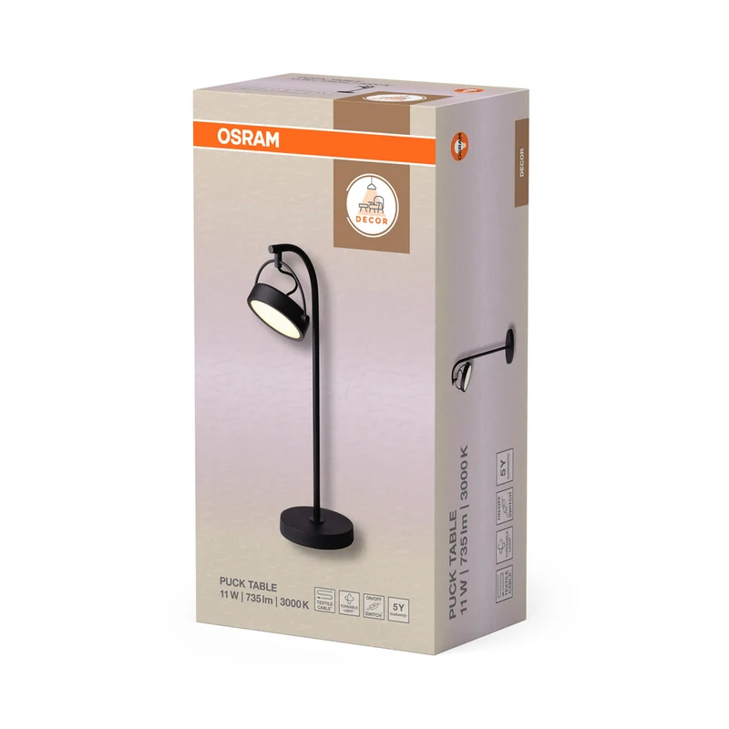OSRAM DECOR Puck Tischleuchte 11W Schwarz