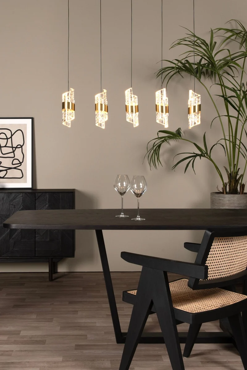 LED-Pendelleuchte Kligande 5-flammig dimmbar rechteckig