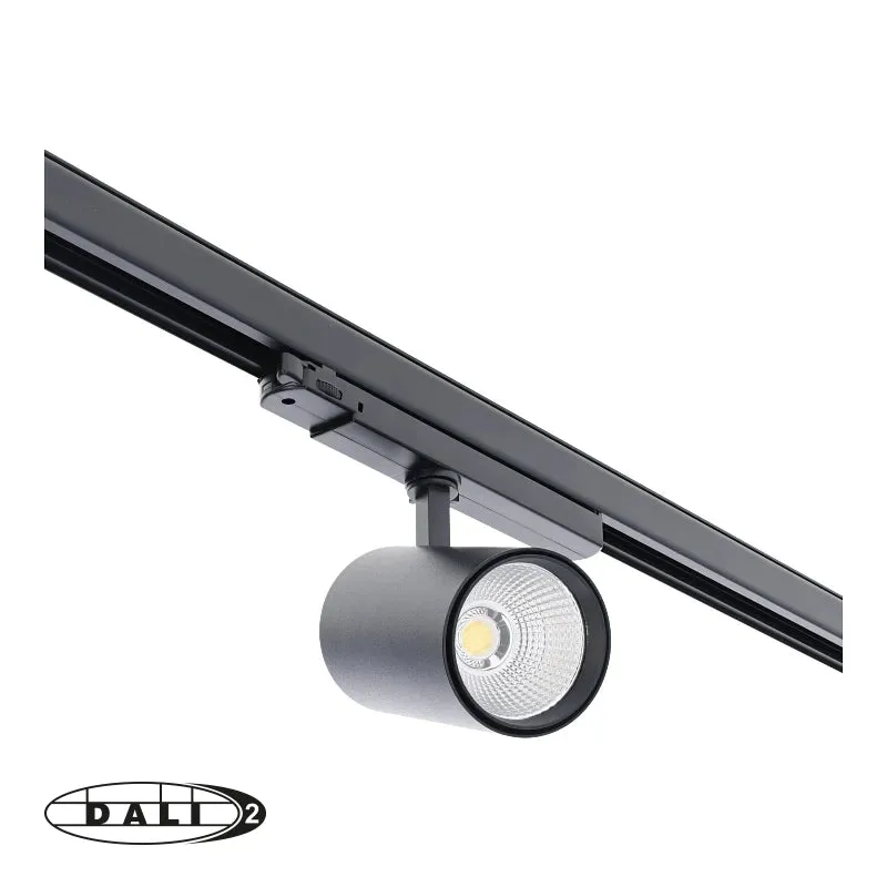 3-Phasen-DALI-Schienenstrahler | Rosalin | 10-20-30 Watt-Schalter | Schwarz | CCT-Schalter | DALI2