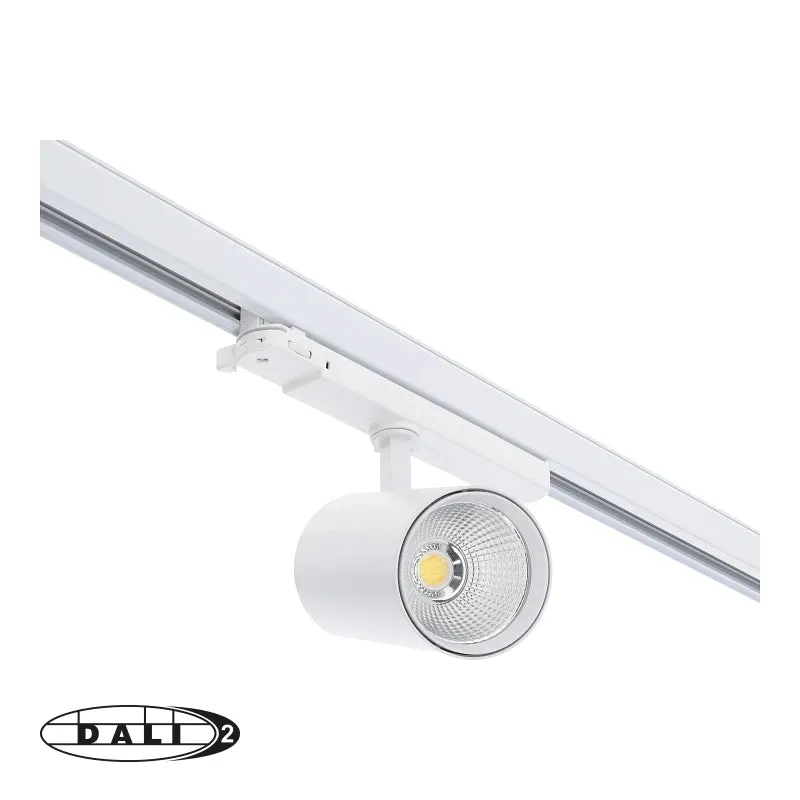 3-Phasen-DALI-Schienenstrahler | Rosalin | 10-20-30 Watt-Schalter | Weiß | CCT-Schalter | DALI2