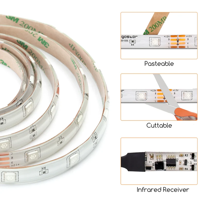 KOMPLETT LED-Streifen RGB | 5Mtr | 60 LEDS | inkl. Fernbedienung