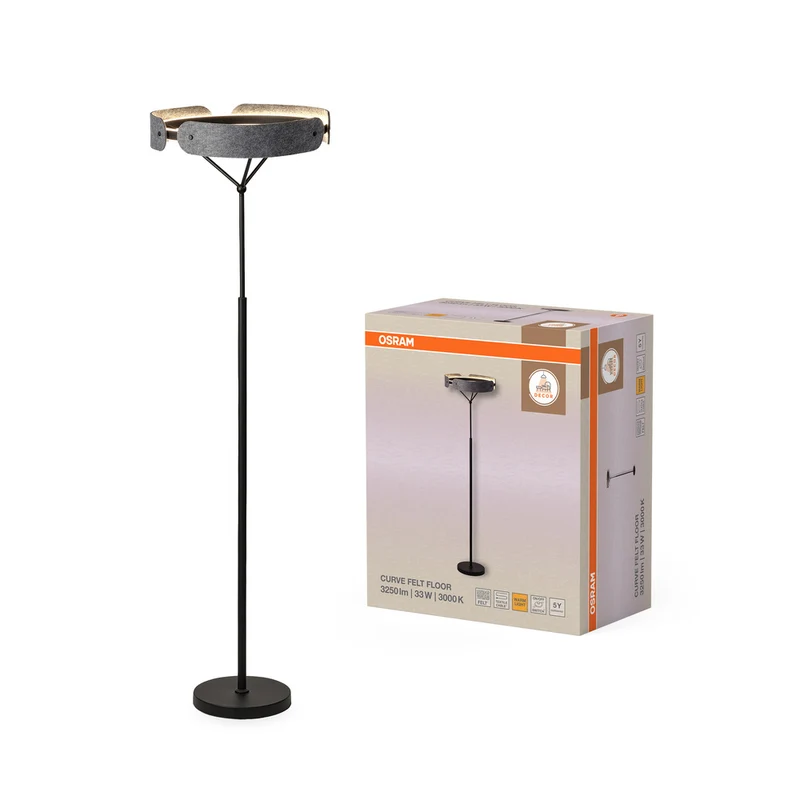 OSRAM DECOR Curve Felt Stehleuchte 33W 830 Dunkelgrau