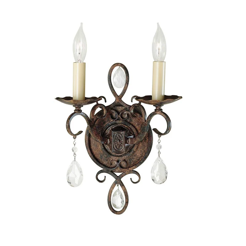 Wandleuchte Chateau 2-flammig Bronze Ø 23cm