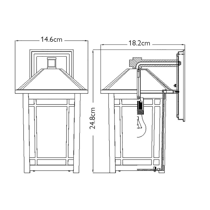 Außen-Wandlaterne Cedar Point 1-flammig IP44 Schwarz Ø15cm