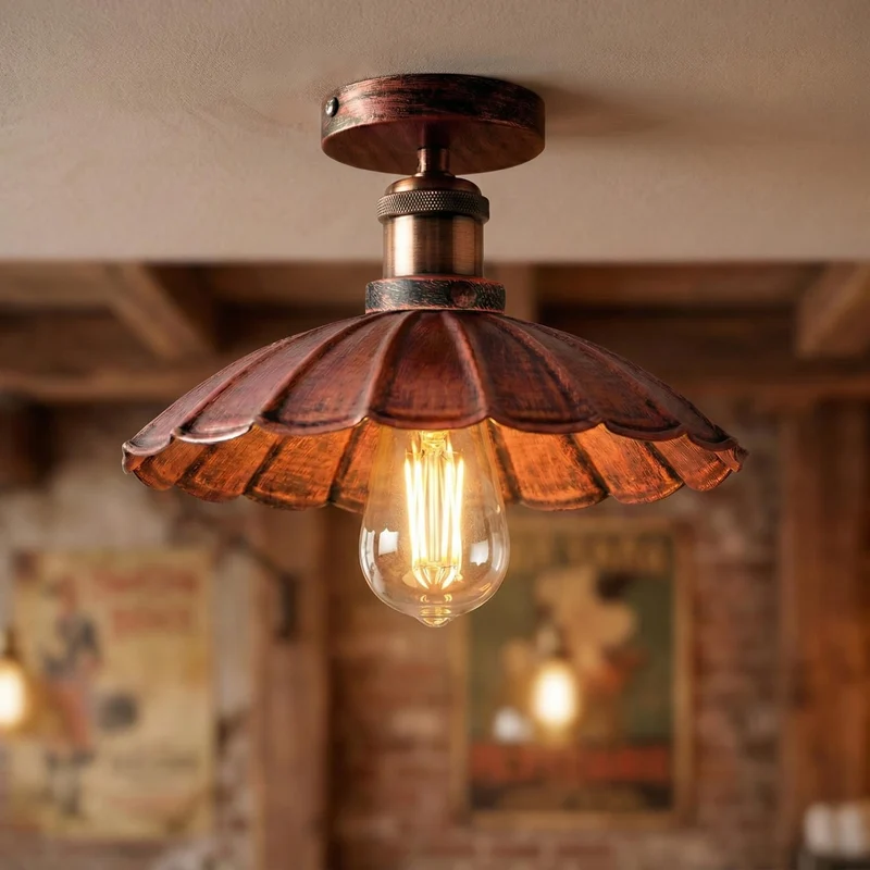 Industrieller Vintage-Metall Moderne Deckenleuchten~3596