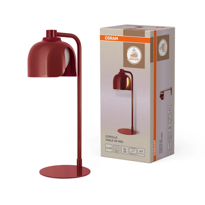 OSRAM DECOR Corolle Tischleuchte G9 Rot