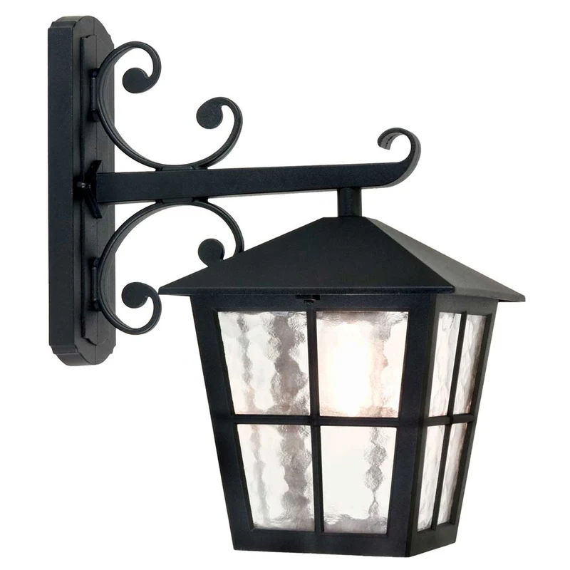 Außen-Wandlaterne Canterbury 1-flammig Glas IP43 Schwarz