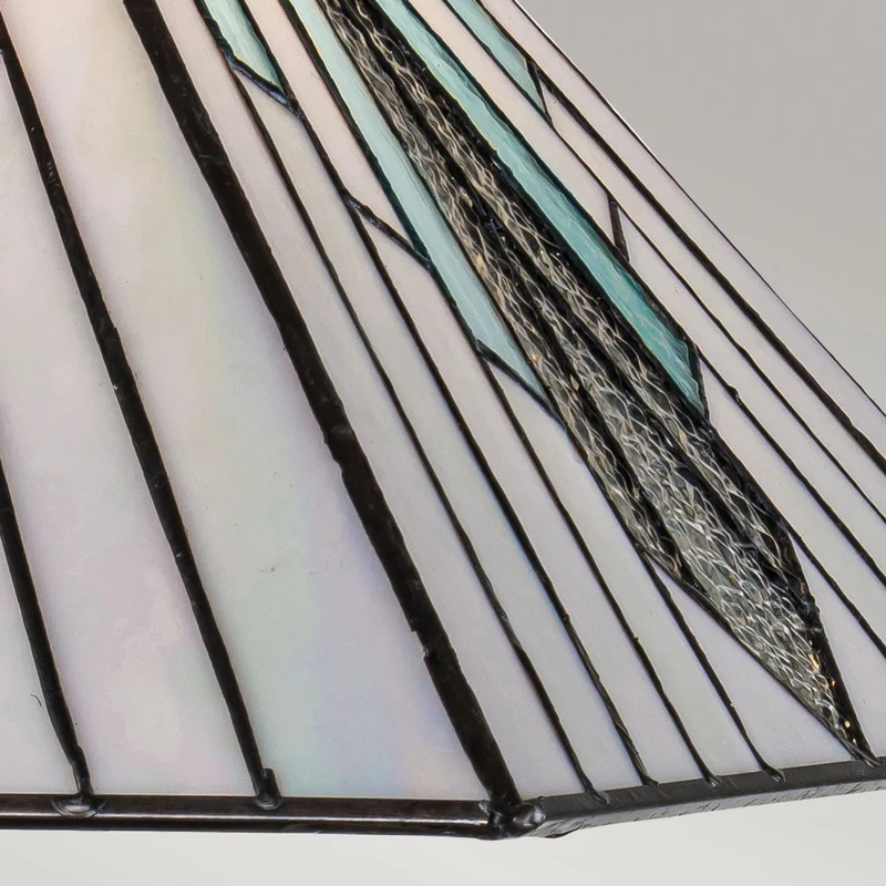 Tischleuchte Alderley 1-flammig Tiffany-Glas Vintage Bronze 50cm