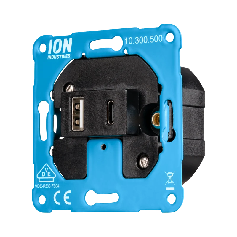iON Industries USB-A + USB-C Anschlussbox | Mattschwarz