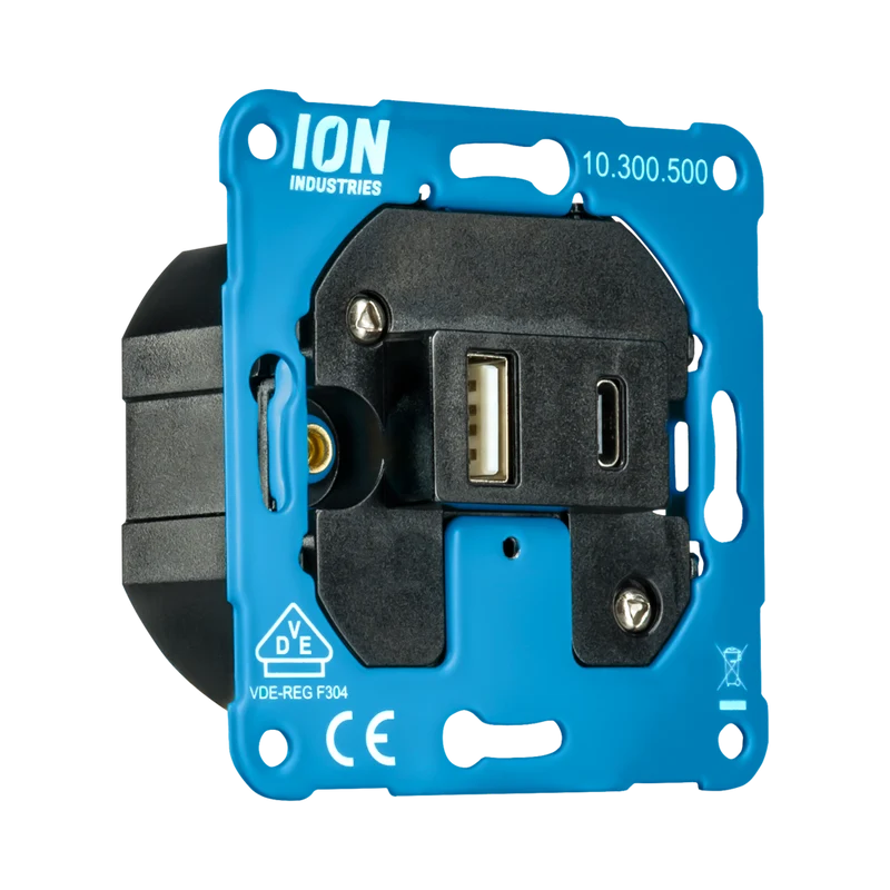 iON Industries USB-A + USB-C Anschlussbox | Mattschwarz