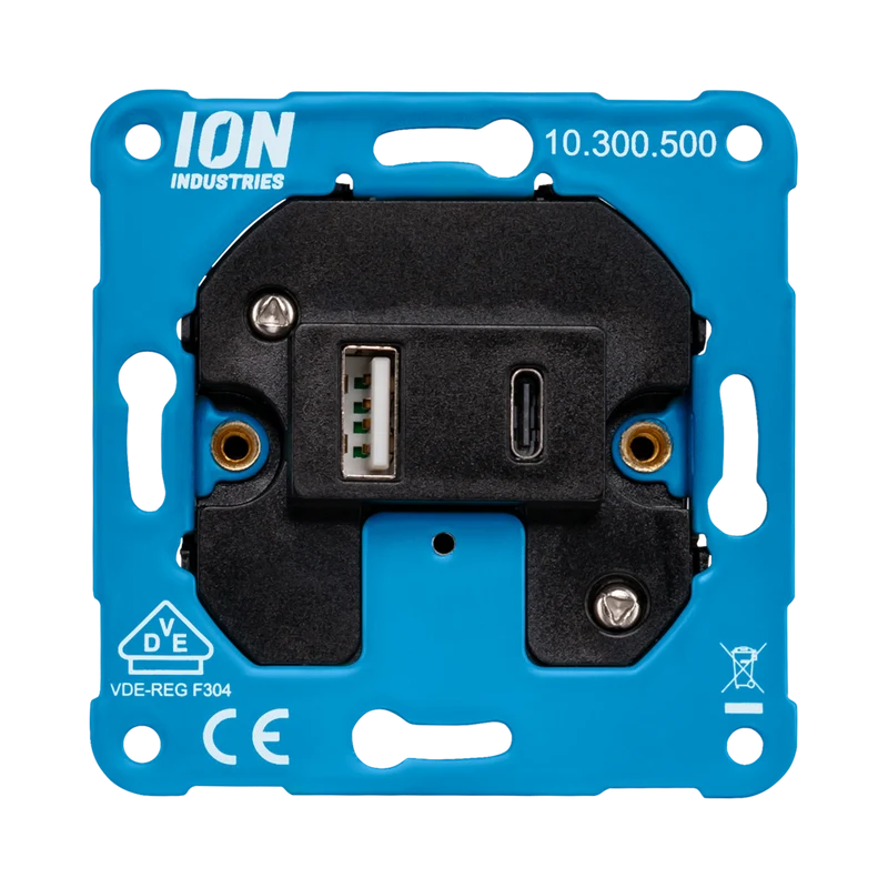 iON Industries USB-A + USB-C Anschlussbox | Mattschwarz