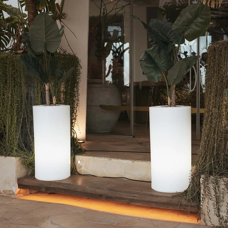 RUNDES BLUMENTOPF PALMA 70 LICHT