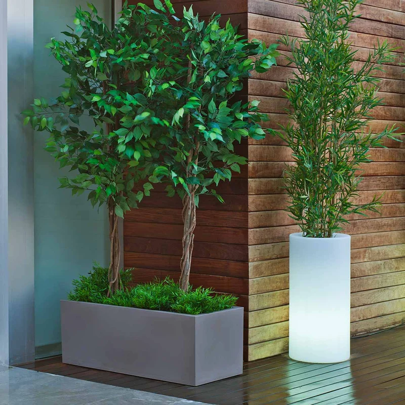 RUNDES BLUMENTOPF PALMA 70 LICHT