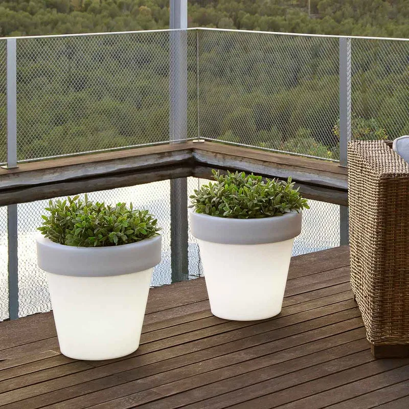 RUNDE BLUMENTOPF MAGNOLIA 45 CM LICHT