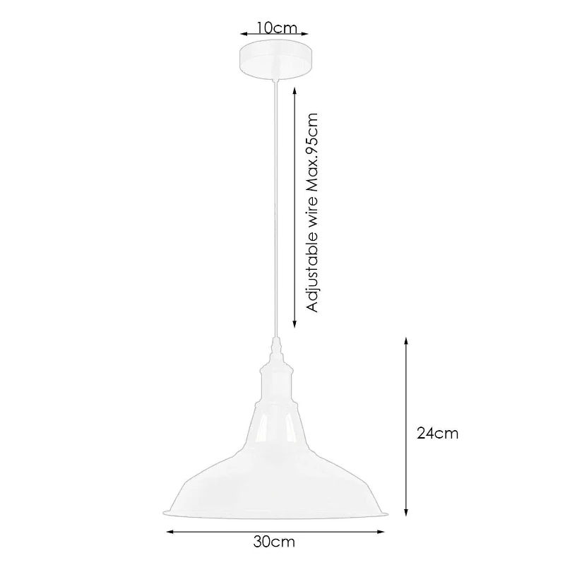 LEDSONE Industrial Hängeleuchte Metallschirm 30cm ~3586