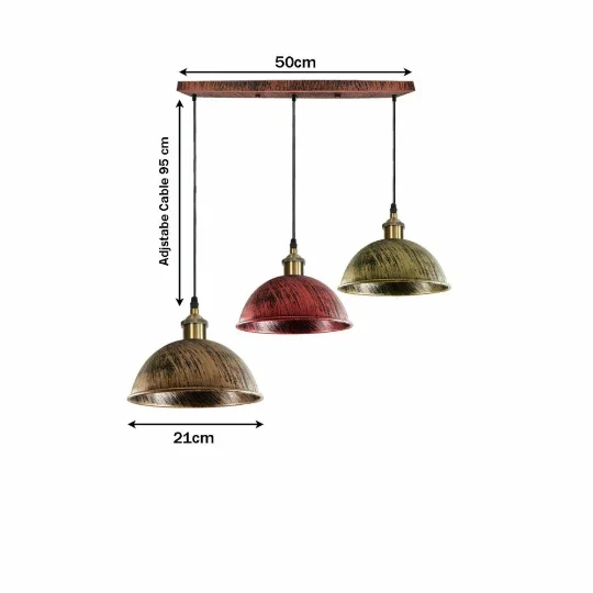 3 Flammige Hängelampe Bunt ~3585