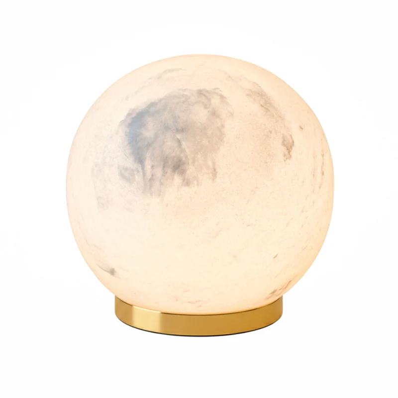 LED-Tischleuchte Luna Akku Marmor, Gold dimmbar Ø12cm