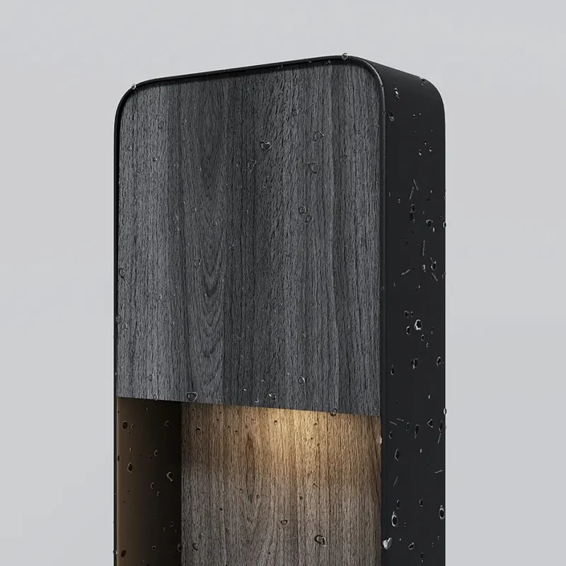 Landschaftsleuchte – Schwarz-Holzfarbenes Aluminium, 7 W Leistung, Warmweiß, 68 cm Höhe - Porte | Maytoni