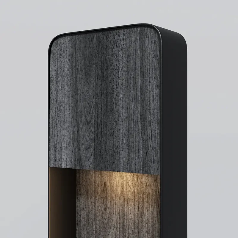 Landschaftsleuchte – Schwarz-Holzfarbenes Aluminium, 7 W Leistung, Warmweiß, 68 cm Höhe - Porte | Maytoni