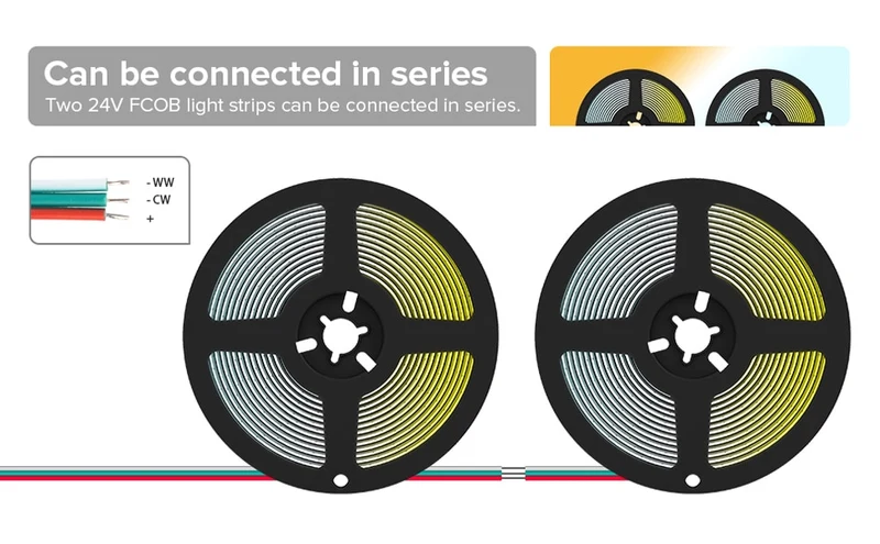 COB CCT LED Strip 24V 5m
