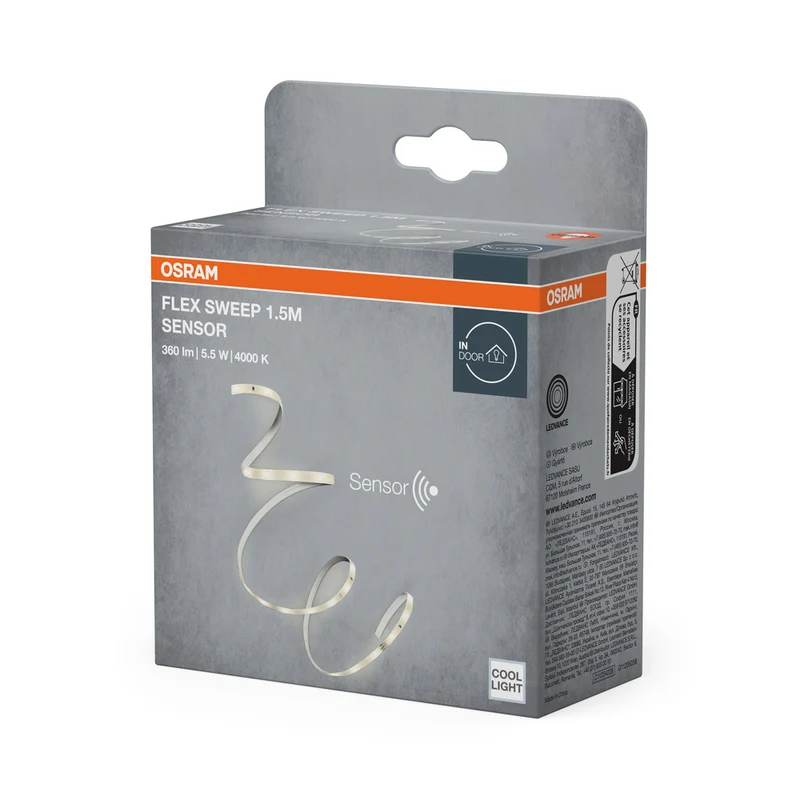 OSRAM FLEX SWEEP Sensor flexibler LED-Lichtstreifen, 1,5m, 4000K, kaltweiß, mit Bewegungssensor, 5.5W, IP20, dimmbar