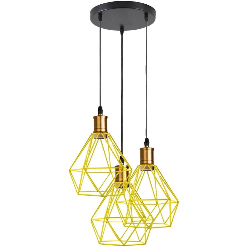 Industriell 3-flammige Cluster Pendelleuchte mit Verstellbarem Kabel~3533