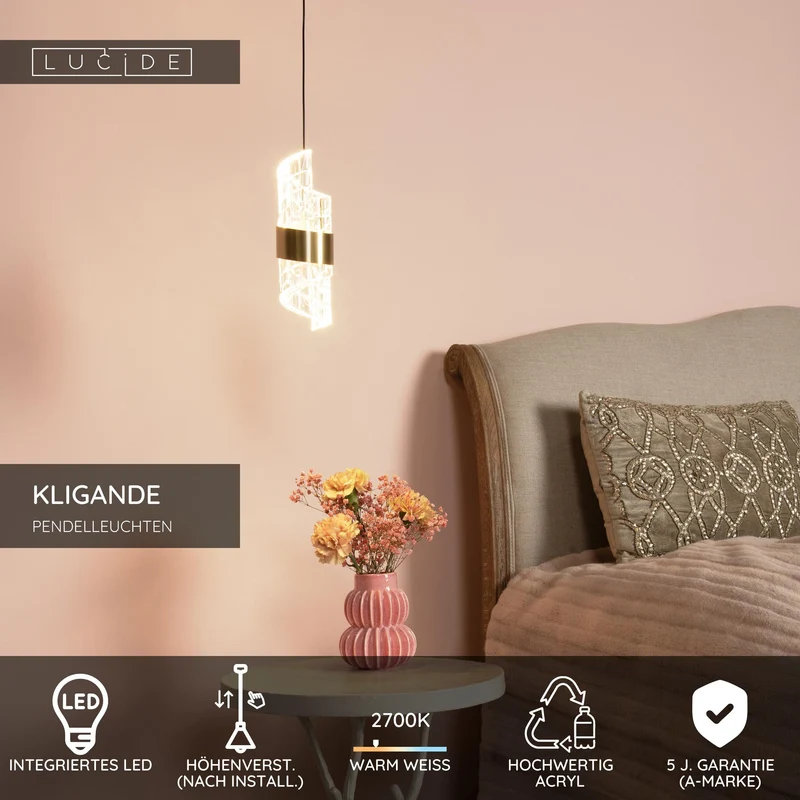 LED-Pendelleuchte Kligande Zylinderform Ø13cm