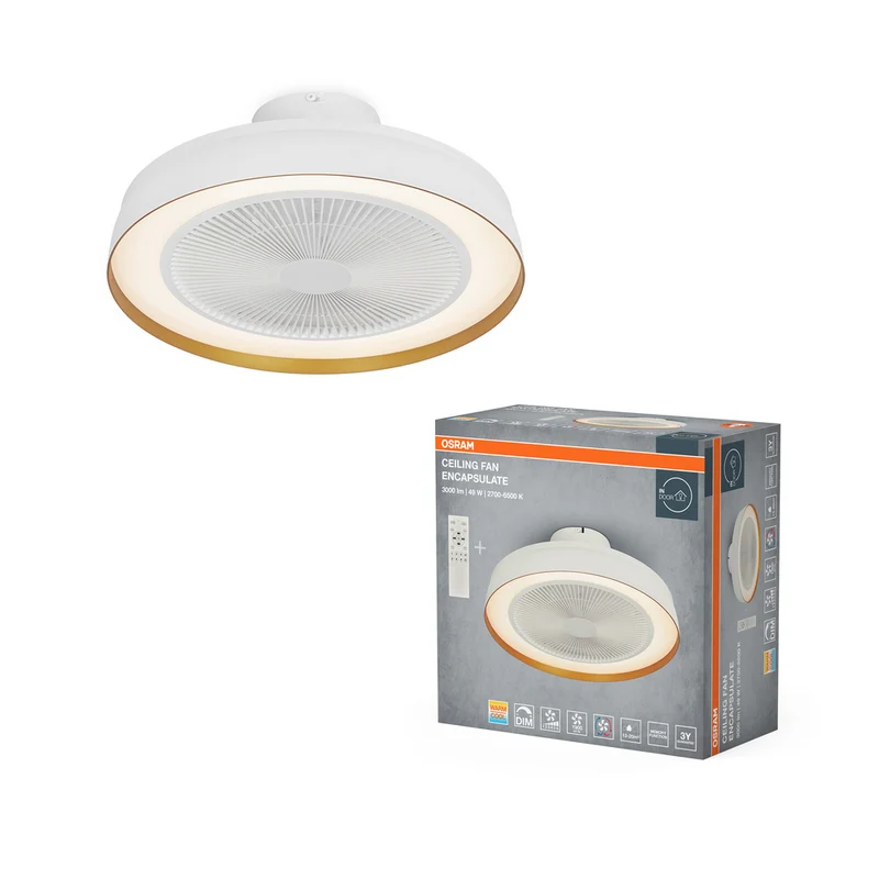 OSRAM Ceiling Fan Encapsulate Deckenventilator, 49W, 3000lm, 2700-6500K, Weiß