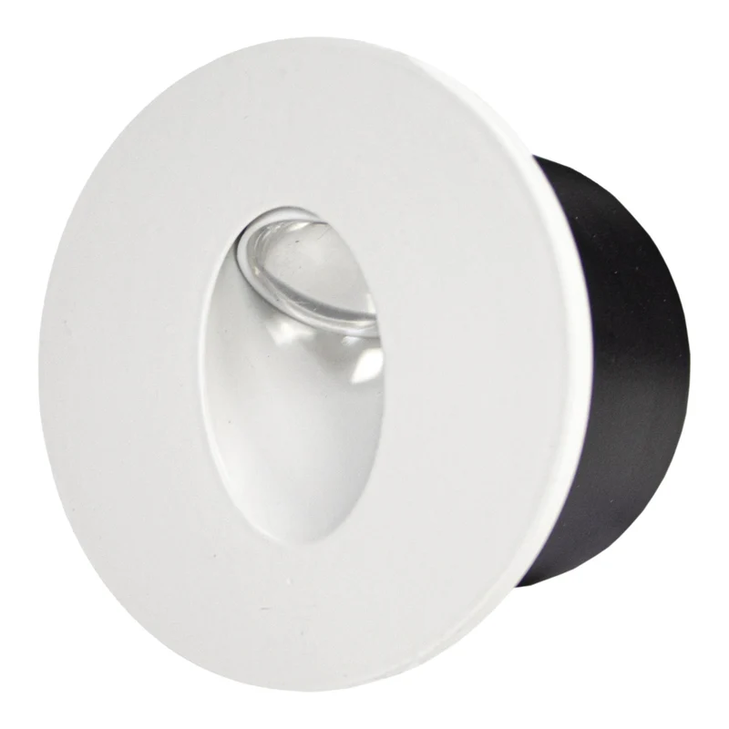 LED-Treppenbeleuchtung - Wandleuchte Einbau rund | Weiß | Ø60mm | 3Watt | 3000K.