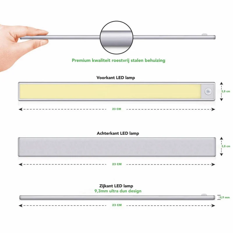 LED-Schrankbeleuchtung mit Sensor | 1,5W | Silber | 24cm | 3000K