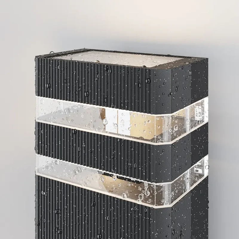 Wandleuchte – Schwarzes Finish, Aluminium Gehäuse, 2× E27 Fassung, Höhe 33 cm - Unter den Linden | Maytoni
