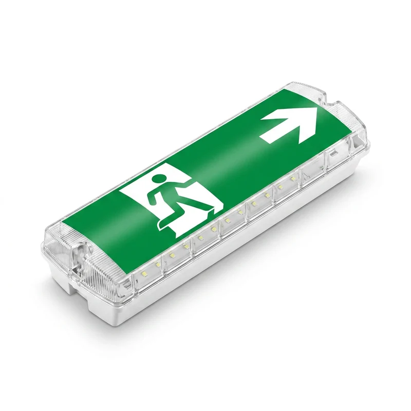 LED-Notbeleuchtung Notausgang & Fluchtweg | MANNY | Umschaltbar | IP66 Aufbau 3W 150lm | Inkl. 4x Piktogramme | Weiß