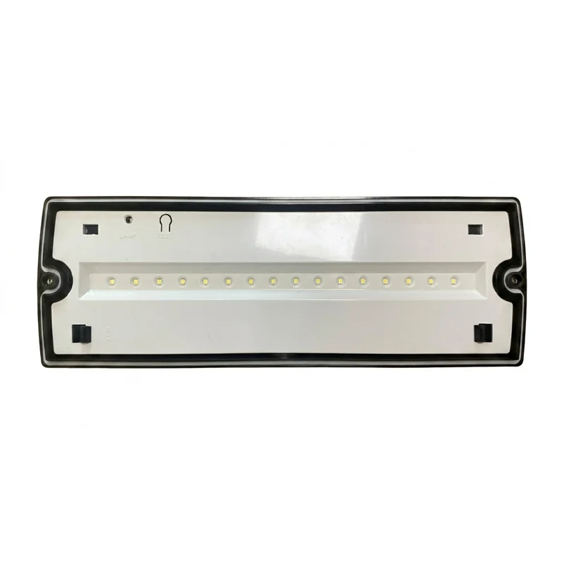 Notbeleuchtung | Schwarz | 3 Watt | IP66 | inkl. 4x Symbole