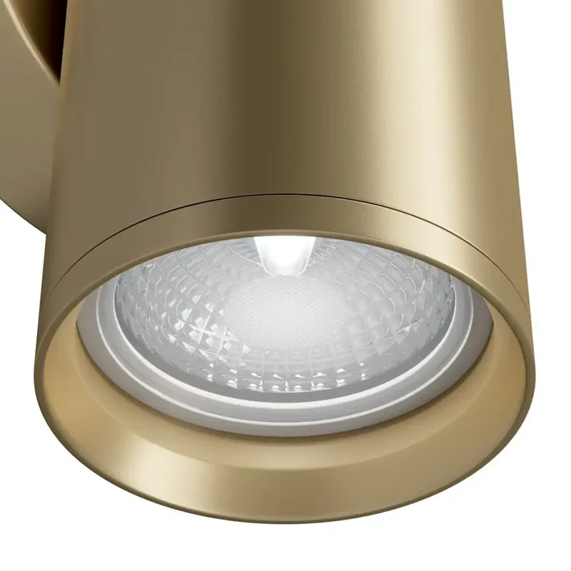 Wandleuchte – Mattgoldenes Aluminium, 2× GU10 Fassung, 10 W Leistung, 15 cm Höhe - Focus S | Maytoni