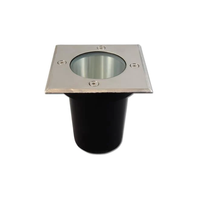 6-teiliges LED-Bodenstrahler-Set (GU10, quadratisch) mit RGBCCT-Lichtquelle und Fernbedienung, Edelstahl, Schutzart IP66