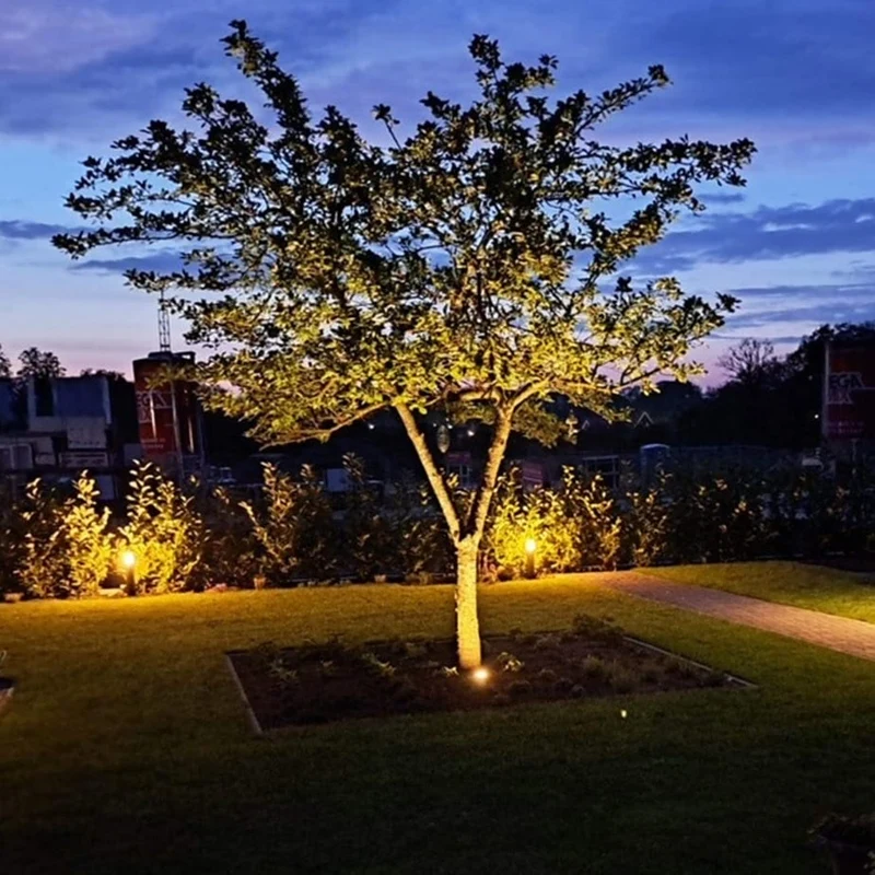 6-teiliges LED-Bodenstrahler-Set (GU10, quadratisch) mit RGBCCT-Lichtquelle und Fernbedienung, Edelstahl, Schutzart IP66