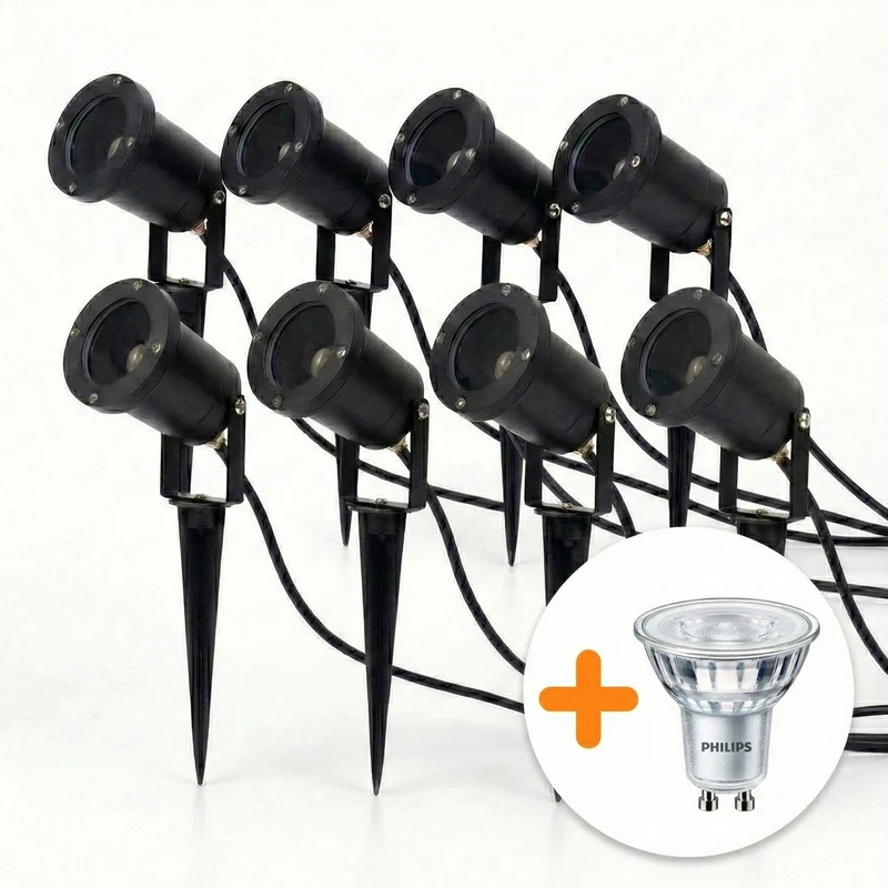 8-teilig | LED-Bodenstrahler GU10 rund | Samara | IP65 | Inkl. PHILIPS Lichtquelle