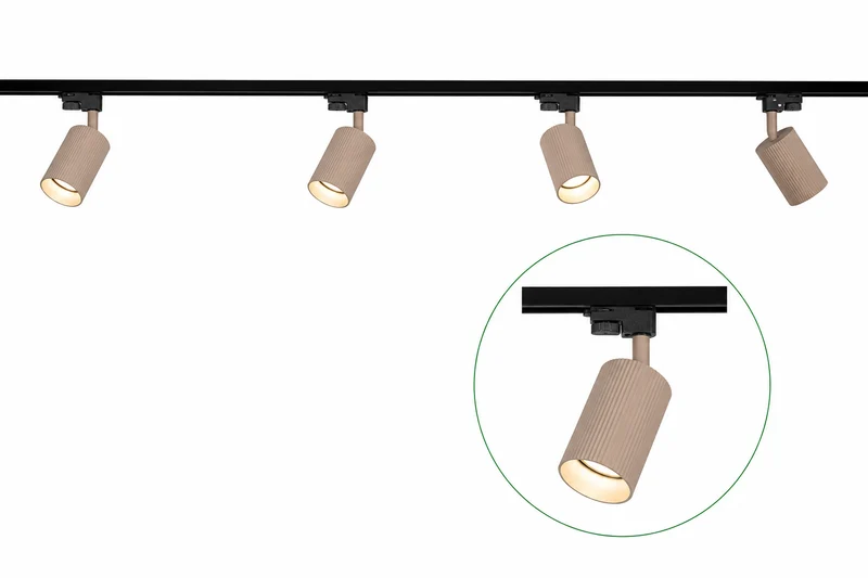 LED 1-Phasen-Stromschienenstrahler | Beige | GU10 Fassung | 55mm | LUCERNO