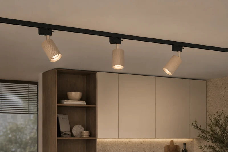 LED 1-Phasen-Stromschienenstrahler | Beige | GU10 Fassung | 55mm | LUCERNO