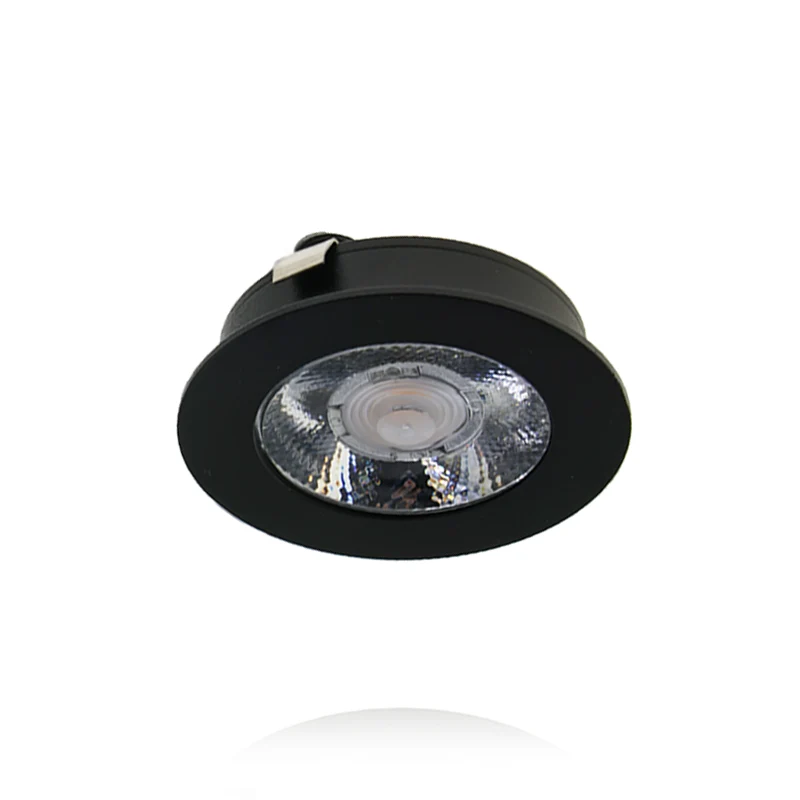 6x Baston LED Einbaustrahler Küche Ø55mm | dimmbare Küchenbeleuchtung | Unterbauleuchte Küche & Schrankbeleuchtung | 2700K | inkl. Fernbedienung | 3W | Schwarz