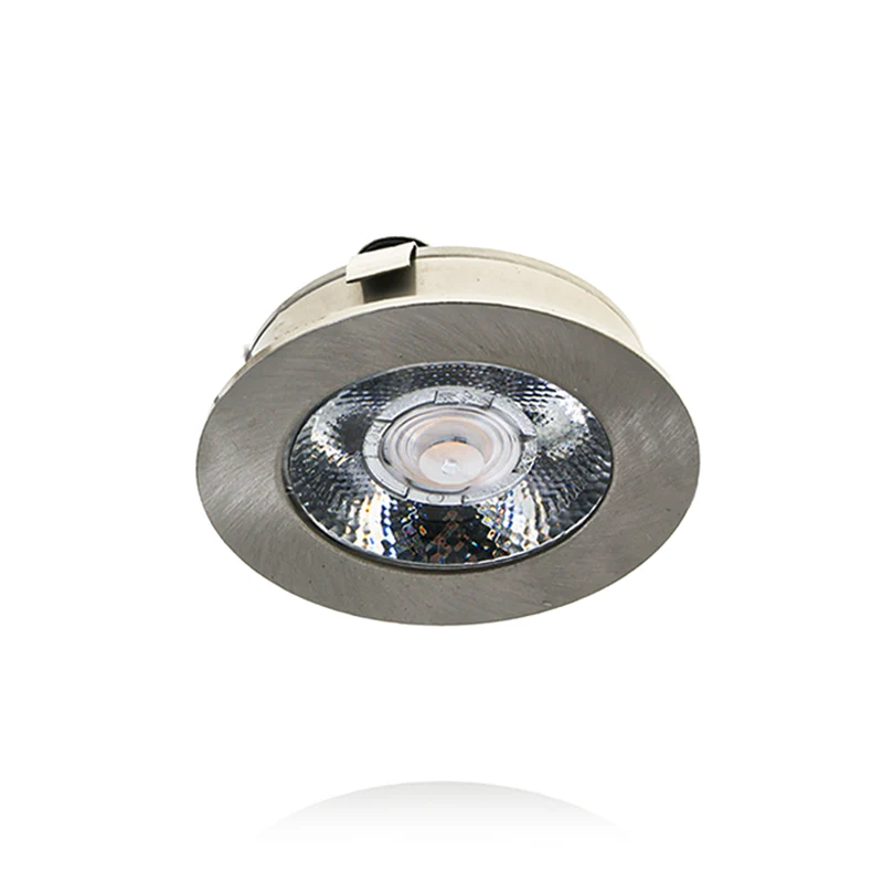 10x Baston LED Einbaustrahler Küche Ø55mm | dimmbare Küchenbeleuchtung | Unterbauleuchte Küche & Schrankbeleuchtung | 2700K | inkl. Fernbedienung | 3W | Silber