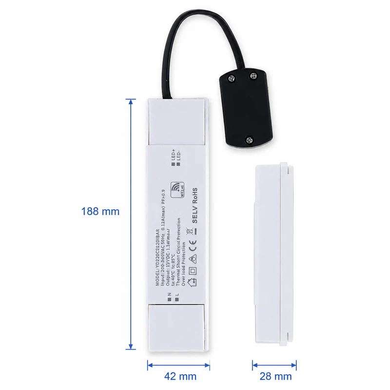 10x Baston LED Einbaustrahler Küche Ø55mm | dimmbare Küchenbeleuchtung | Unterbauleuchte Küche & Schrankbeleuchtung | 2700K | inkl. Fernbedienung | 3W | Weiß