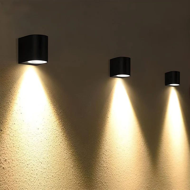 8-teilig | Wand-/Außenleuchte | Inkl. 8 PHILIPS-Strahler | Komplett | Sacramento | IP44 | 1x GU10 | Schwarz
