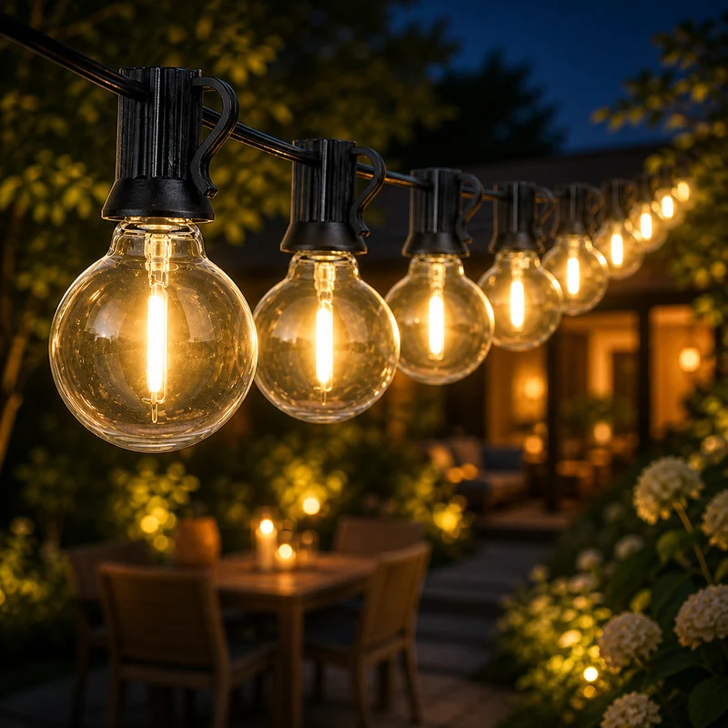 30M Lichterkette mit Fernbedienung | Inkl. 51x LED-Lampen | DIMMBAR | 1W | 2700K | 24V | Plug & Play | Verbindbar