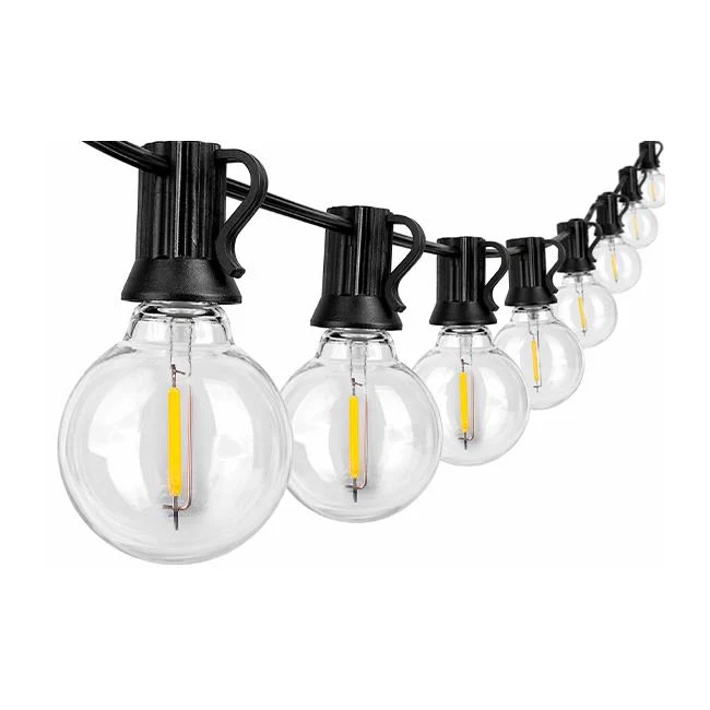 15M Lichterkette mit Fernbedienung | Inkl. 25x LED-Lampen | DIMMBAR | 1W | 2700K | 24V | Plug & Play | Verbindbar
