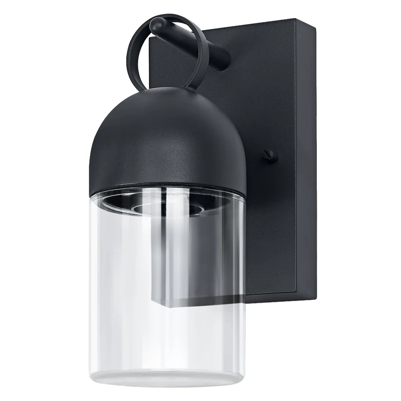 OSRAM Außenwandleuchte, Dark Grey, E27-Fassung, IP65, Aluminiumgehäuse, Glasabdeckung, 0…40 W, 25. 000 h Lebensdauer, Montagezubehör enthalten
