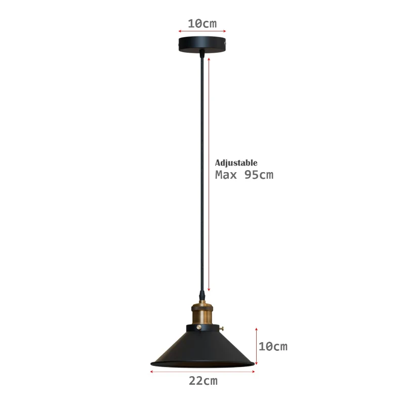 Moderne Hängeleuchte Schwarz Vintage E27 verstellbar ~4116