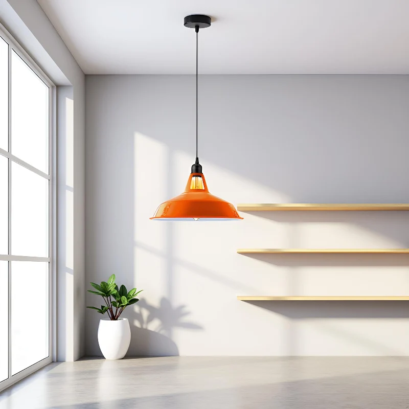 Farbige Vintage Pendelleuchte | Industriedesign E27 ~3953