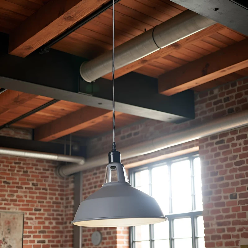 Farbige Vintage Pendelleuchte | Industriedesign E27 ~3953